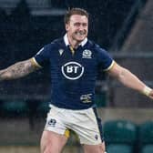 Scotland Captain Stuart Hogg celebrates at Full Time during the Guinness Six Nations match between England and Scotland at Twickenham Stadium on February 06, 2021, in London, England. (Photo by Craig Williamson / SNS Group)