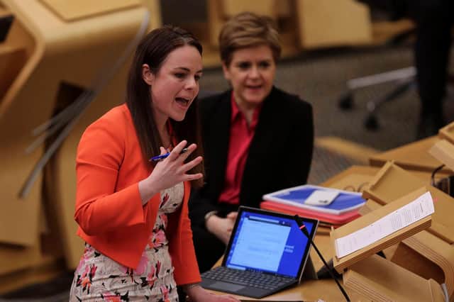 Finance Secretary Kate Forbes delivers the Scottish Budget for 2022-23 (Picture: Fraser Bremner/pool/AFP via Getty Images)