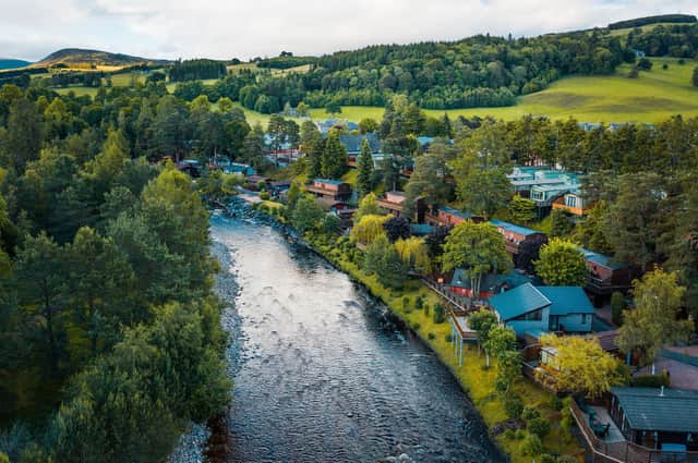 Located 30 miles north of Perth, River Tilt Park offers 52 lodges and 64 static caravan pitches as well as a variety of utility buildings and a leisure club.
