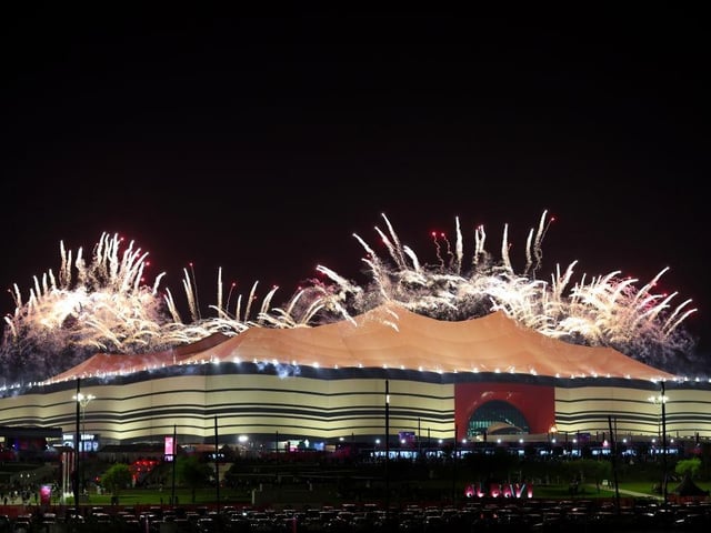 Fireworks explode during the opening ceremony.