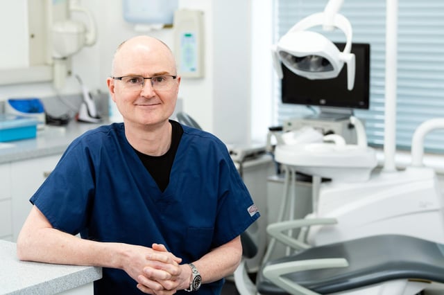 Dr Frazer Murphy at his FJ Murphy Dental Clinic, which has been acquired by Clyde Munro Dental Group. Picture: Ian Georgeson Photography