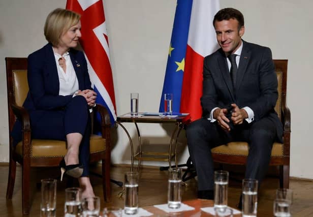 French president Emmanuel Macron said he and outgoing prime minister Liz Truss had been building a working relationship.