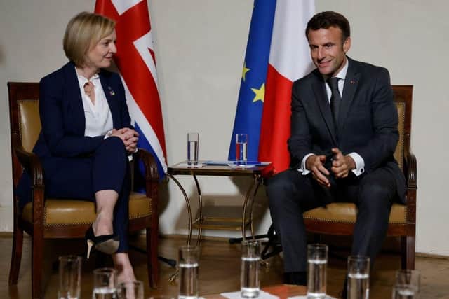 French president Emmanuel Macron said he and outgoing prime minister Liz Truss had been building a working relationship.