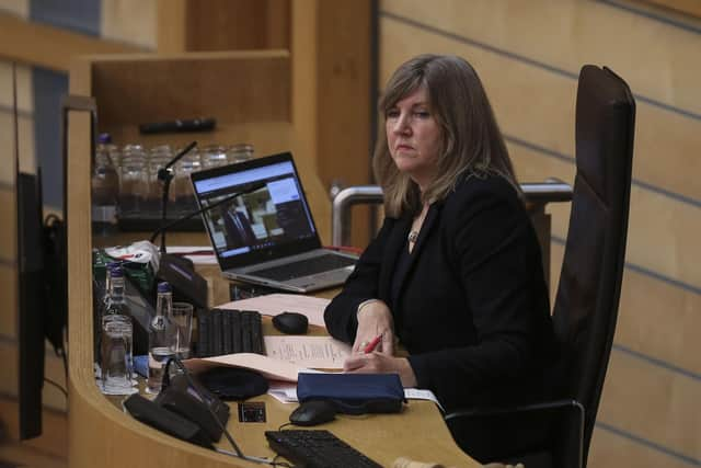 Presiding Officer Alison Johnstone. Picture: Fraser Bremner