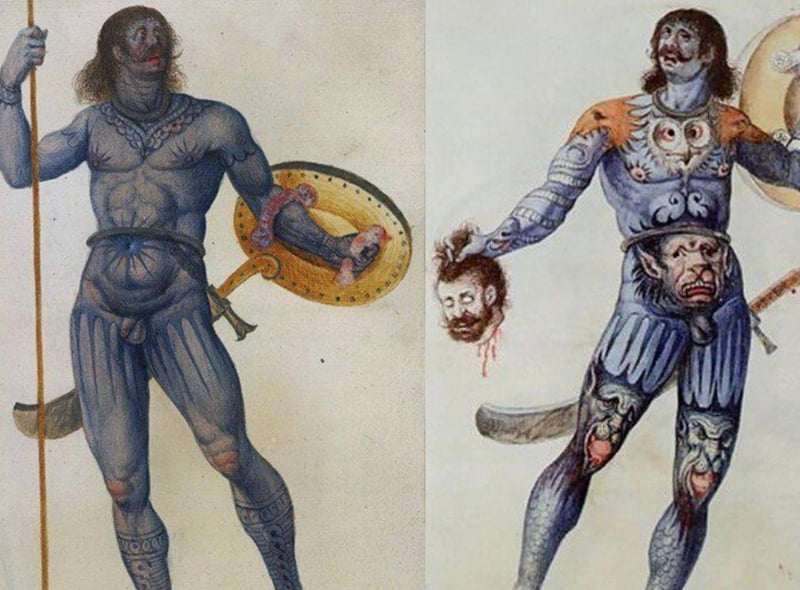 Romans referred to the Picts in Latin as “Picti” which means “the painted ones”. Historians suspect that this is because they were covered in tattoos and stained their entire bodies blue. Historians have debated this but Julius Caesar himself when describing the Picts said that they dyed themselves in blue in order to attain a “wild look in battle”.