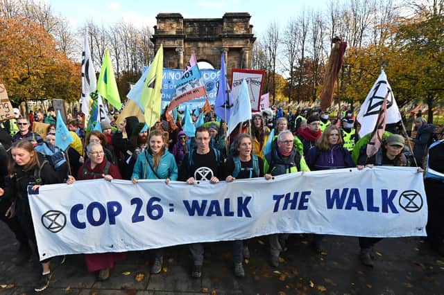 Extinction Rebellion campaigners walked to Glasgow to raise awareness of the climate crisis (Picture: John Devlin)