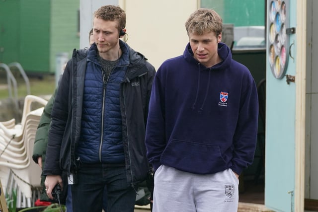 Ed McVey was spotted wearing tracksuit bottoms and a hoodie with the University of St Andrews logo on it while being filmed running at the town’s East Scores.