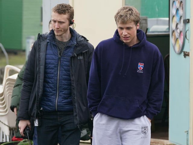 Ed McVey was spotted wearing tracksuit bottoms and a hoodie with the University of St Andrews logo on it while being filmed running at the town’s East Scores.