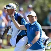 Gemma Dryburgh reacts during her singles match in the Solheim Cup at Finca Cortesin Golf Club in Casares, Spain. Picture: Stuart Franklin/Getty Images.
