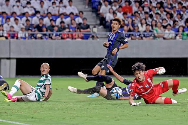 Celtic's Daizen Maeda had a goal disallowed for Celtic during their 1-0 win over Gamba Osaka.