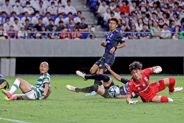 Celtic's Daizen Maeda had a goal disallowed for Celtic during their 1-0 win over Gamba Osaka.