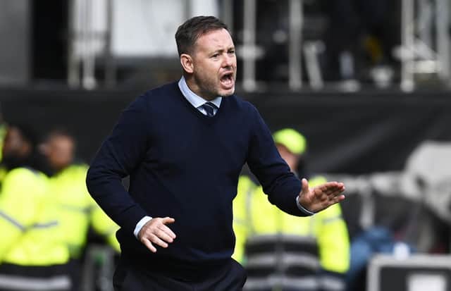 Michael Beale urges his team on during Rangers' 2-0 win over St Johnstone.