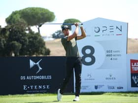Henrik Stenson of Sweden tees off on the eighth hole during the first round of the Italian Open at Marco Simone Golf Club in Rome. Picture: Luke Walker/Getty Images.