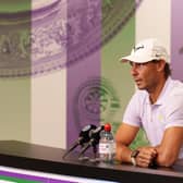 Rafael Nadal speaks to the press after confirming his withdrawal from Wimbledon.