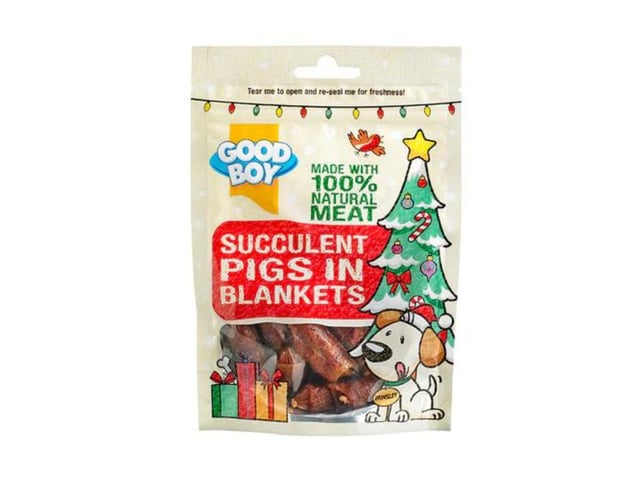Get your dog involved in Christmas dinner this year with these Pigs in Blankets dog treats! These succulent treats are a tasty and healthy way to treat your dog and contain 100% natural meat. Priced at ÂŁ4 and available from www.guidedogsshop.com.