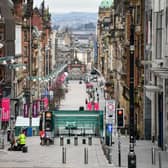 A view of Glasgow's Buchanan Street in March 2020, shortly after the first strict lockdown was announced (Picture: Jeff J Mitchell/Getty Images)