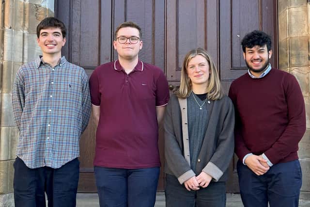 2024 Bobby Jones scholars, from left, Magnus Burnet, Josh Rankin, Alex Hargreaves and Victor Mendoza Galvis. Picture: University of St Andrews.