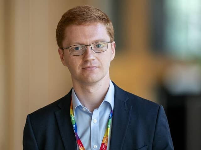Scottish Green party's Ross Greer heads to the main chamber for Portfolio Questions at the Scottish Parliament in Holyrood, Edinburgh.