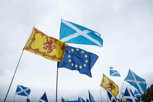 A rally of independence supporters held at Glasgow Green. Picture: John Devlin