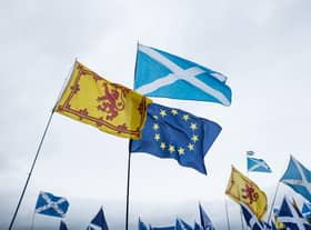 A rally of independence supporters held at Glasgow Green. Picture: John Devlin
