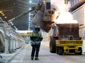 Employees working at the Lochaber smelter near Fort William, which is powered by the nearby hydro-electric plant.