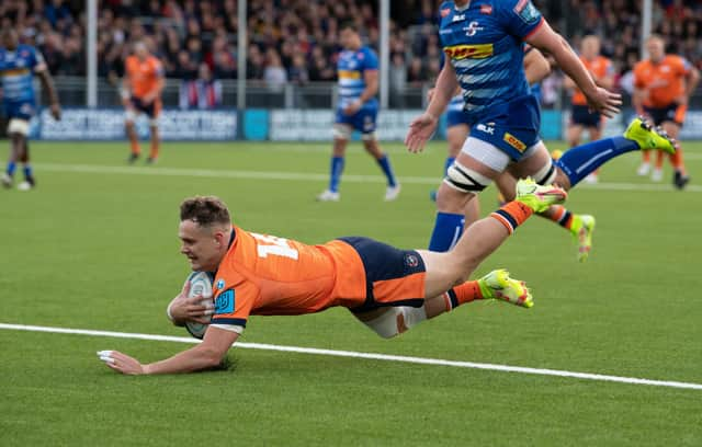 Edinburgh's Darcy Graham scores the opening try against the Stormers. Picture: Ross Parker / SNS