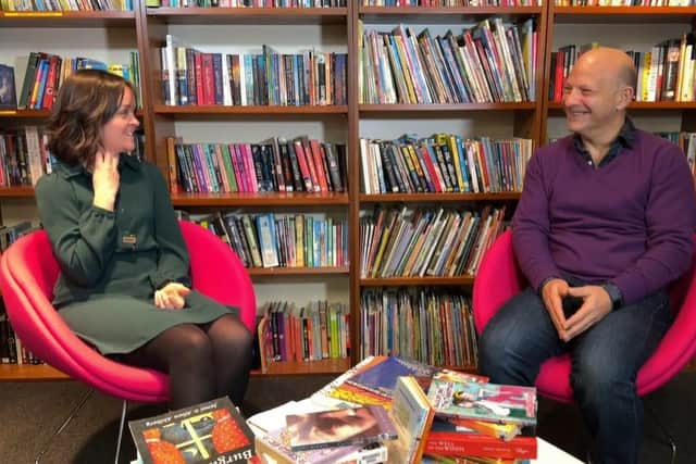 Scotland on Sunday editor Catherine Salmond with Scottish Book Trust CEO Marc Lambert. Picture: JPIMedia