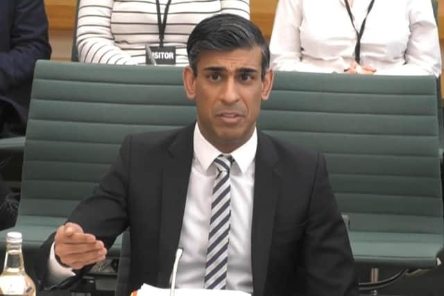 Chancellor of the Exchequer Rishi Sunak answering questions about the Spring Statement at the Treasury Committee in the House of Commons, London. Picture date: Monday March 28, 2022.