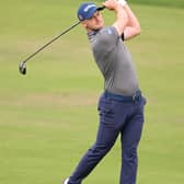 DUBAI, UNITED ARAB EMIRATES - JANUARY 26: David Law of Scotland plays their second shot on the 10th hole during Day One of the Hero Dubai Desert Classic at Emirates Golf Club on January 26, 2023 in Dubai, United Arab Emirates. (Photo by Ross Kinnaird/Getty Images)