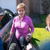 Former Scottish First Minister Nicola Sturgeon is seen leaving her home in Glasgow. Picture: Peter Summers/Getty Images