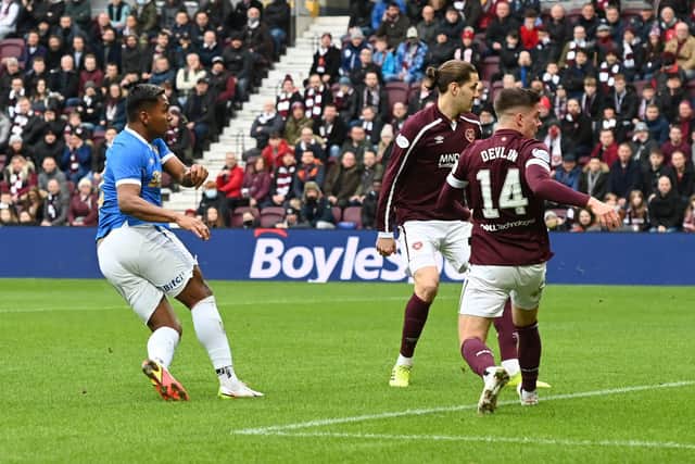 Morelos has a one in two ratio for Rangers. (Photo by Paul Devlin / SNS Group)