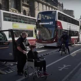 Wheelchair user has to cross cycle lane