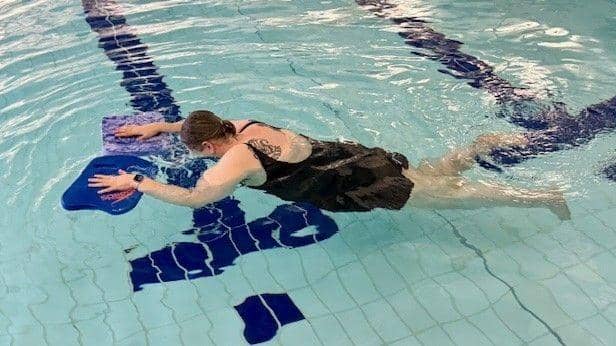 Laura McLeod, 37, from Aberdeen at adult swimming lessons