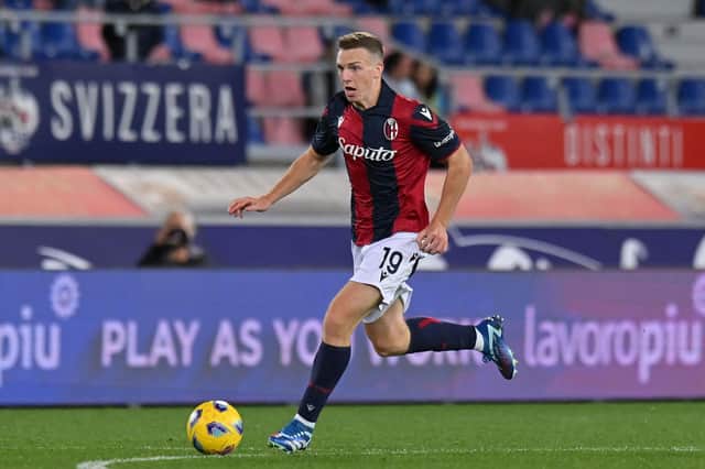 Lewis Ferguson in action for Bologna during a Serie A match against Lazio at Stadio Renato Dall'Ara on November 3. (Photo by Alessandro Sabattini/Getty Images)