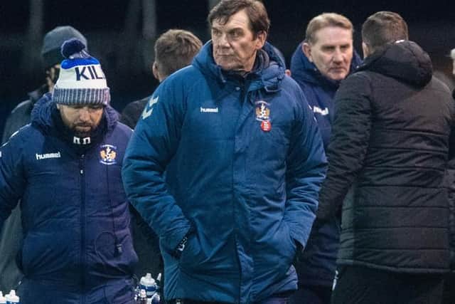 Kilmarnock manager Tommy Wright during a Scottish Premiership match between Kilmarnock and Motherwell at Rugby Park on February 10, 2021, in Kilmarnock, Scotland (Photo by Craig Foy / SNS Group)