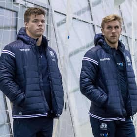 Scotland's Huw Jones (left) and Chris Harris.