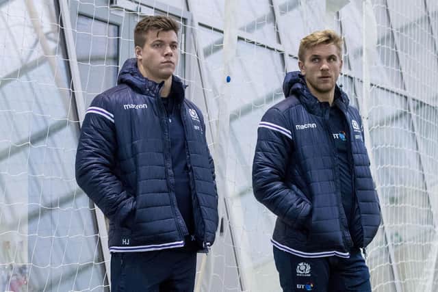 Scotland's Huw Jones (left) and Chris Harris.