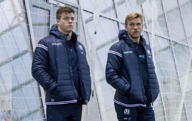 Scotland's Huw Jones (left) and Chris Harris.