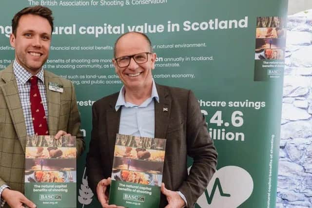 BASC Scotland director Peter Clark with Jim Fairlie MSP