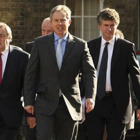 Former prime minister Tony Blair with his deputy prime minister John Prescott and chief of staff Jonathan Powell. Image: Peter Macdiarmid/Getty Images.
