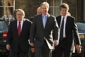 Former prime minister Tony Blair with his deputy prime minister John Prescott and chief of staff Jonathan Powell. Image: Peter Macdiarmid/Getty Images.