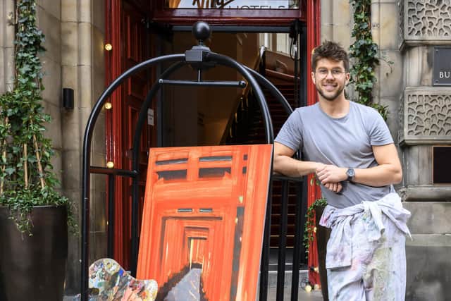 Charlie Yates is the first artist-in-residence at Virgin's luxury hotel in Edinburgh's Old Town. Picture: Ian Georgeson