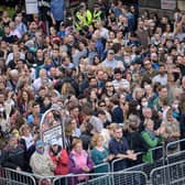 Crowds watch an Accession Proclamation Ceremony at Mercat Cross, Edinburgh, publicly proclaiming King Charles III as the new monarch. Picture date: Sunday September 11, 2022.