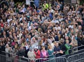 Crowds watch an Accession Proclamation Ceremony at Mercat Cross, Edinburgh, publicly proclaiming King Charles III as the new monarch. Picture date: Sunday September 11, 2022.