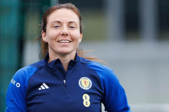 Scotland Women international Rachel Corsie impressed as a BBC pundit during the Scotland v Switzerland Euro 2024 coverage. (Photo by Ross Parker / SNS Group)