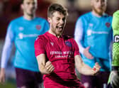 Brora's Martin MacLean celebrates his side's historic win over Hearts at full time. (Photo by Ross Parker / SNS Group)