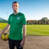 Jamie Murphy poses for photographers during Hibs training at HTC, Tranent, on November 5, 2020. (Photo by Mark Scates / SNS Group)