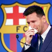 Messi was in tears as he left Barcelona.