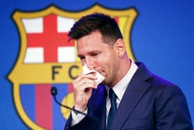 Messi was in tears as he left Barcelona.