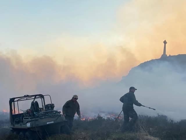 Gamekeepers putting out a wildfire in the Highlands (pic: Scottish Gamekeepers Association)